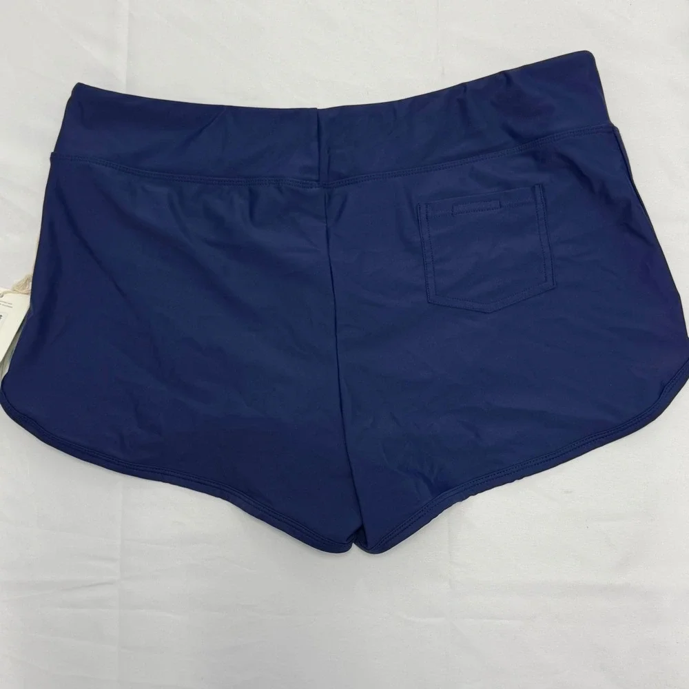 Carve Designs Navy Blue Board Shorts Swim Bottoms UPF 50 Medium Rise Large NWT